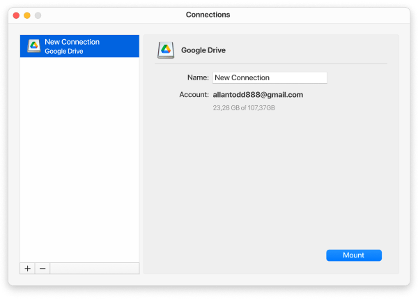 Credenciales de la cuenta de Google Drive